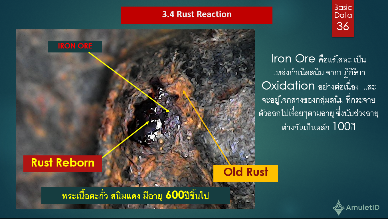 Rust Reaction การประเมินความแท้ของพระเนื้อโลหะ และอายุของผิวโลหะจากลักษณะการเกิดของสนิม